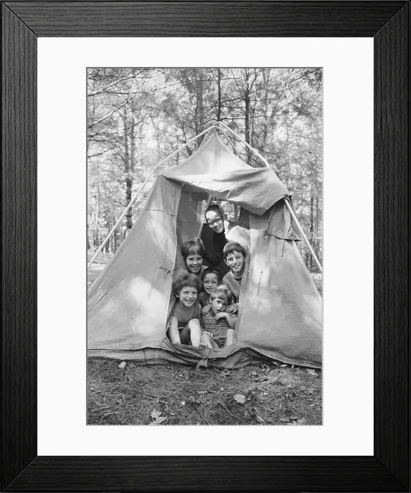 Framed Print : Boys in Tent Framed Print : Boys in Tent