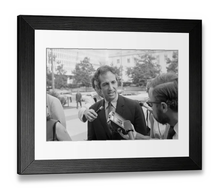 Framed Print : Daniel Ellsberg Conversing with Newsmen Framed Print : Daniel Ellsberg Conversing with Newsmen
