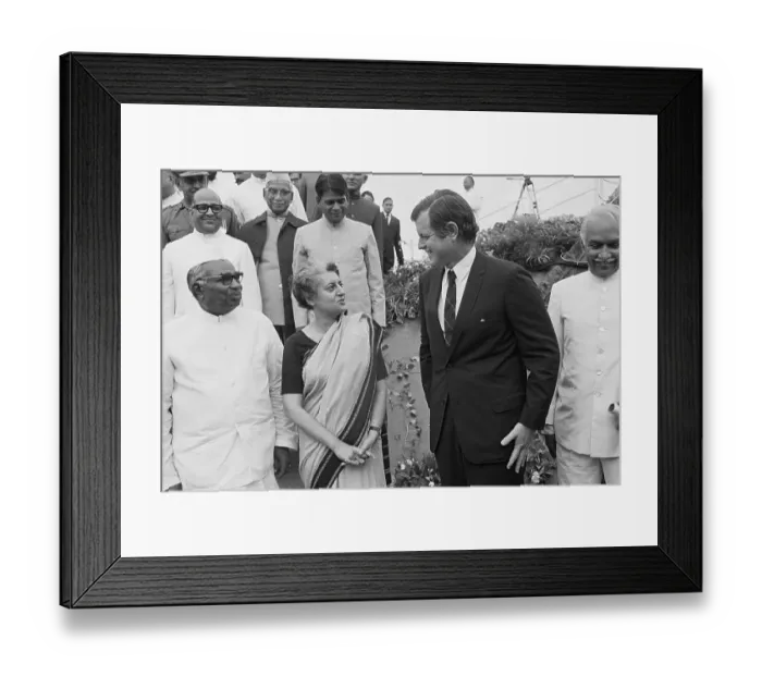 Framed Print : Edward Kennedy and Indira Gandhi Talking Framed Print : Edward Kennedy and Indira Gandhi Talking