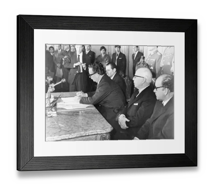 Framed Print : Jose Toha Signing Copper Natlization Law Framed Print : Jose Toha Signing Copper Natlization Law