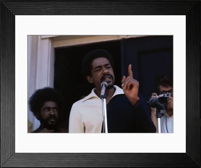 Framed Print : Bobby Seale Speaking at Microphone Framed Print : Bobby Seale Speaking at Microphone