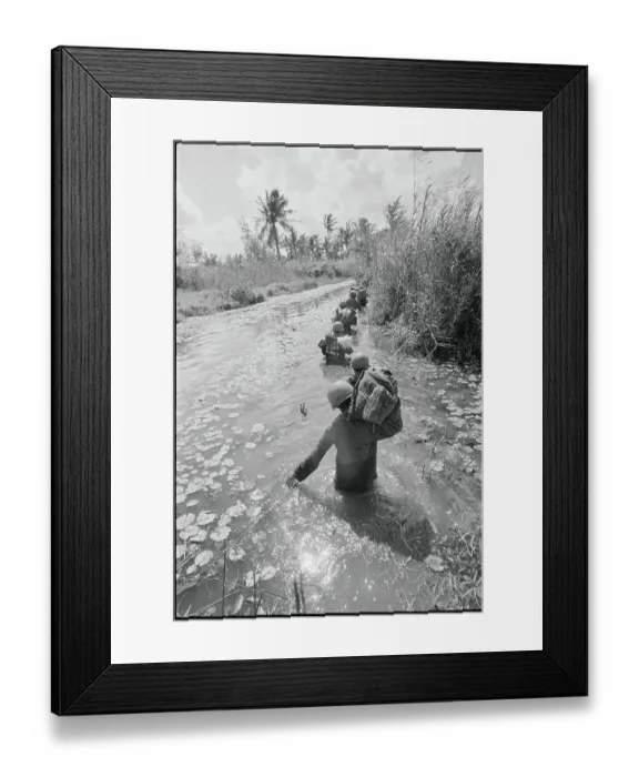 Framed Print : Troops Wading Through Water Framed Print : Troops Wading Through Water