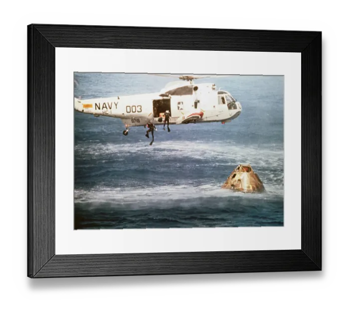 Framed Print : Helicopter Mission Site in Ocean Framed Print : Helicopter Mission Site in Ocean
