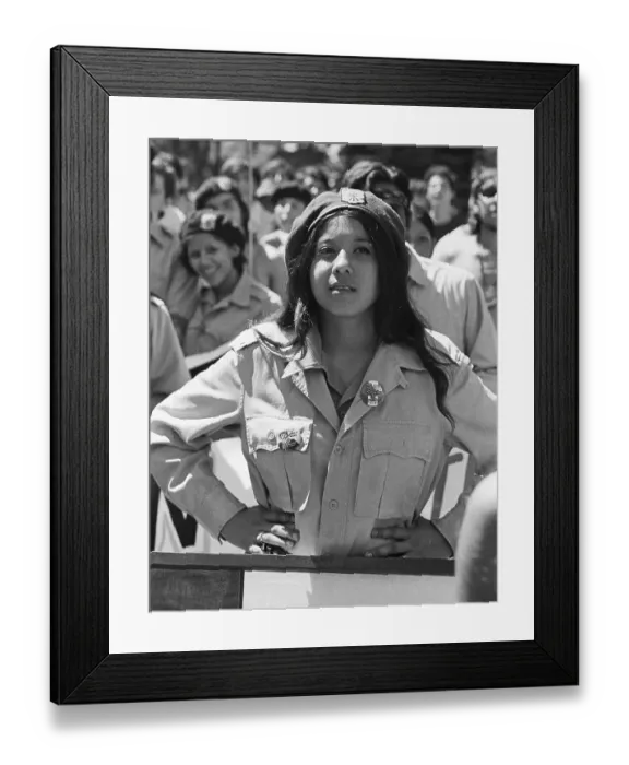 Framed Print : Chicana Woman at an Anti-Discrimination Rally Framed Print : Chicana Woman at an Anti-Discrimination Rally