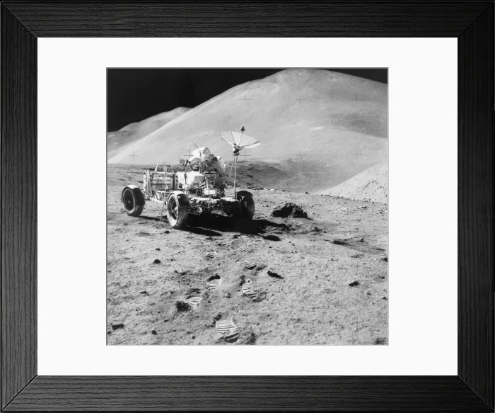 Framed Print : Astronaut James Irwin on Moon with Lunar Rover Framed Print : Astronaut James Irwin on Moon with Lunar Rover