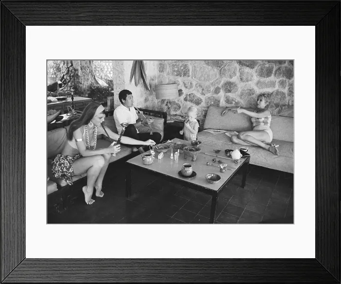 Framed Print : Mother Smoking Marijuana with Boyfriend Framed Print : Mother Smoking Marijuana with Boyfriend