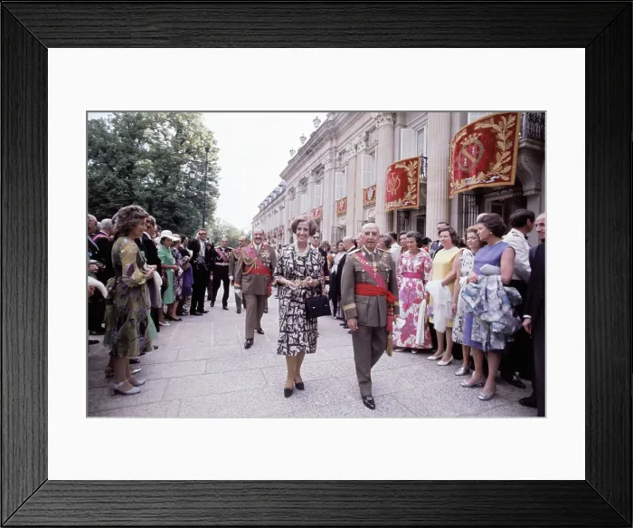 Framed Print : Franco Francisco and Wife Strolling Past Crowd Framed Print : Franco Francisco and Wife Strolling Past Crowd