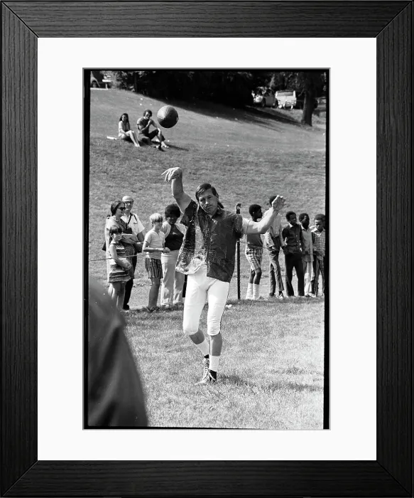 Framed Print : Johnny Unitas Exercises at Baltimore Colts Training Camp