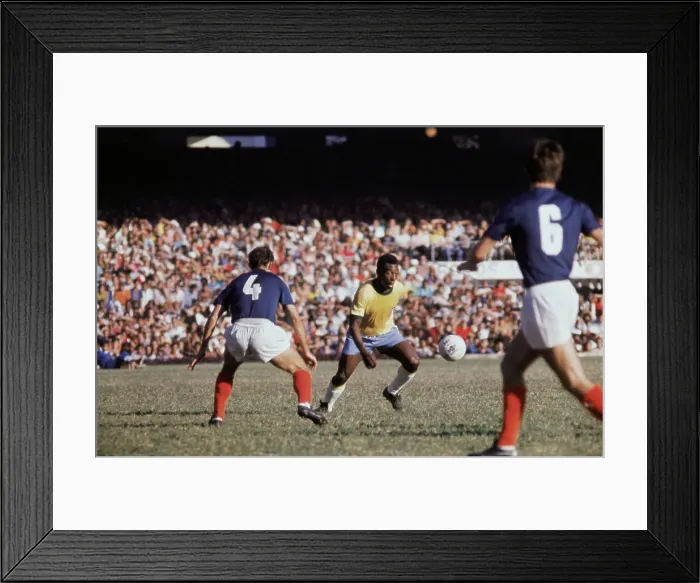 Framed Print : Pele Kicking a Soccer Ball Framed Print : Pele Kicking a Soccer Ball