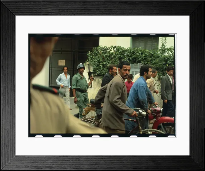 Framed Print : Troops Watching Passerbys