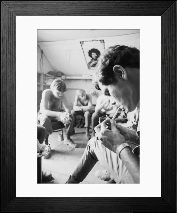 Framed Print : American Servicemen Smoking Marijuana Framed Print : American Servicemen Smoking Marijuana
