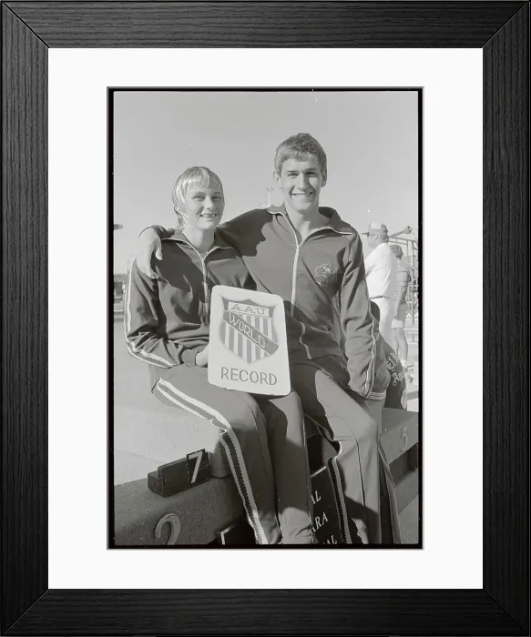 Framed Print : Australian Athletes Shane Gould and Graham Windeatt Framed Print : Australian Athletes Shane Gould and Graham Windeatt