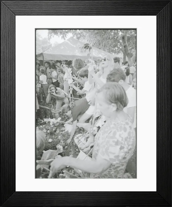 Framed Print : Fans at Louis Armstrong Funeral Framed Print : Fans at Louis Armstrong Funeral