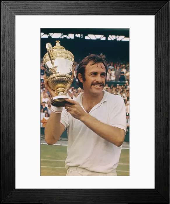 Framed Print : John Newcombe Smiling and Showing His Trophy Framed Print : John Newcombe Smiling and Showing His Trophy