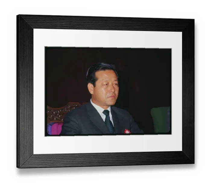 Framed Print : Premier Kim Jong-Pil in Pensive Mood