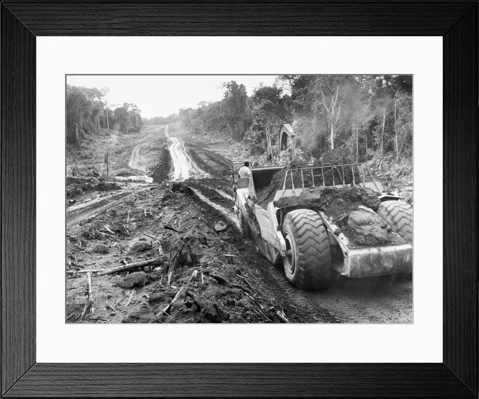 Framed Print : Trans Amazon Highway Under Construction Framed Print : Trans Amazon Highway Under Construction