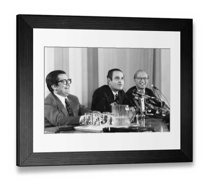 Framed Print : New York Times Officials at Press Conference Framed Print : New York Times Officials at Press Conference
