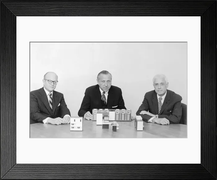 Framed Print : IBM Executives with 1971 Model Computer Framed Print : IBM Executives with 1971 Model Computer