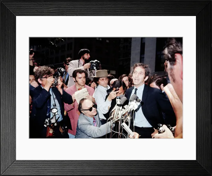 Framed Print : MIT Associate Daniel Ellsberg Speaking to Reporters