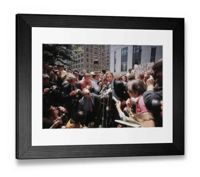 Framed Print : MIT Associate Daniel Ellsberg Speaking to Reporters