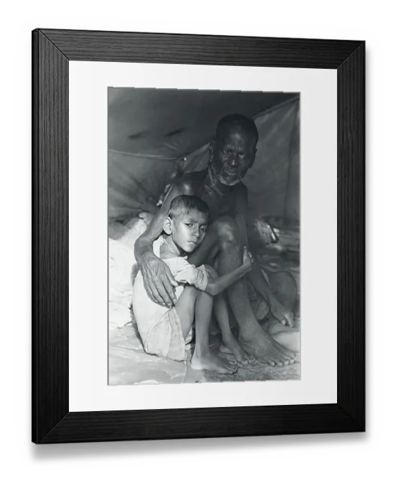 Framed Print : Pakistani Boy Clutching Grandfather Framed Print : Pakistani Boy Clutching Grandfather