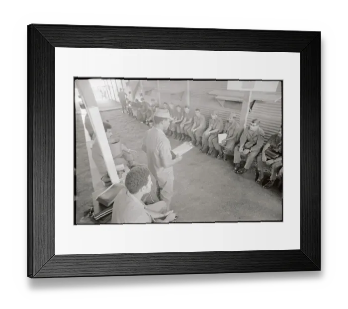 Framed Print : Soldiers Being Detained at Checkout Center Framed Print : Soldiers Being Detained at Checkout Center