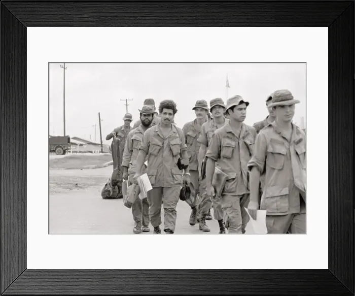 Framed Print : Soldiers Walking to Release Center Framed Print : Soldiers Walking to Release Center