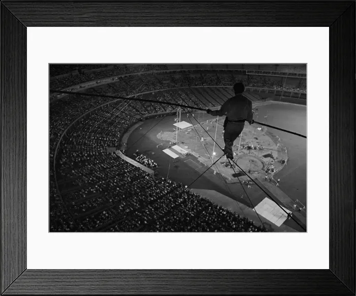 Framed Print : Karl Wallenda Walking Tight Wire Framed Print : Karl Wallenda Walking Tight Wire