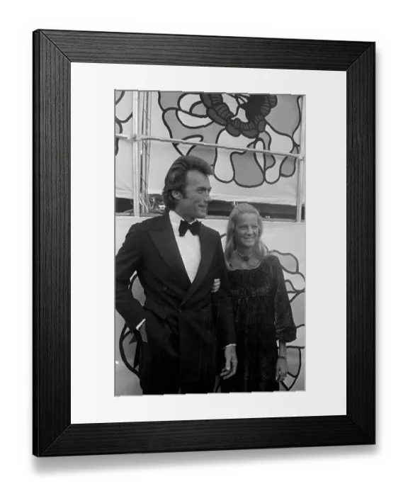 Framed Print : Clint Eastwood with Wife Maggie at Party Framed Print : Clint Eastwood with Wife Maggie at Party