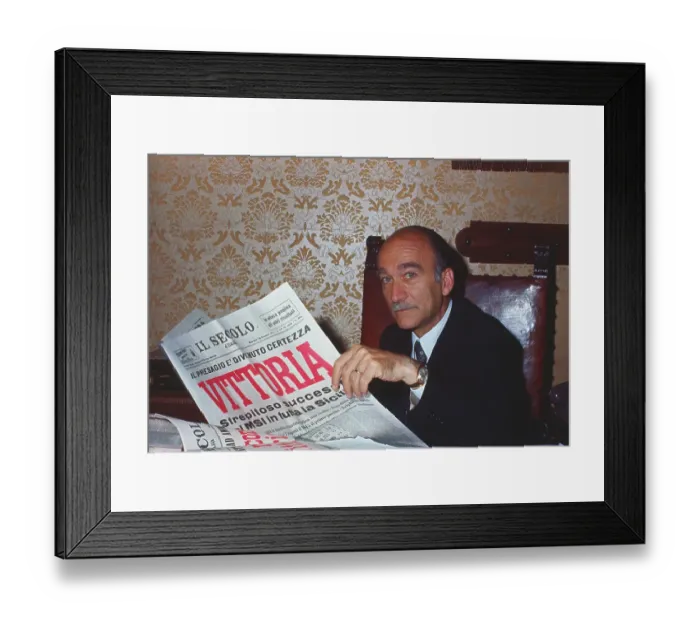 Framed Print : Giorgio Almirante Reading a Newspaper Framed Print : Giorgio Almirante Reading a Newspaper