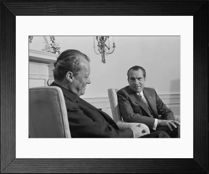 Framed Print : Willy Brandt And Richard Nixon Speaking Framed Print : Willy Brandt And Richard Nixon Speaking