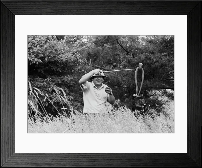 Framed Print : Lee Trevino with Fake Snake Framed Print : Lee Trevino with Fake Snake