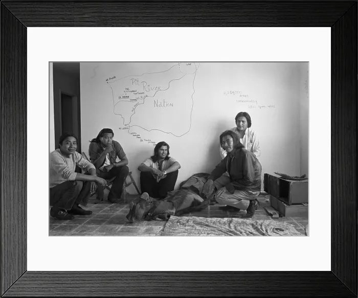 Framed Print : Indians In Office In Front Of Map Framed Print : Indians In Office In Front Of Map