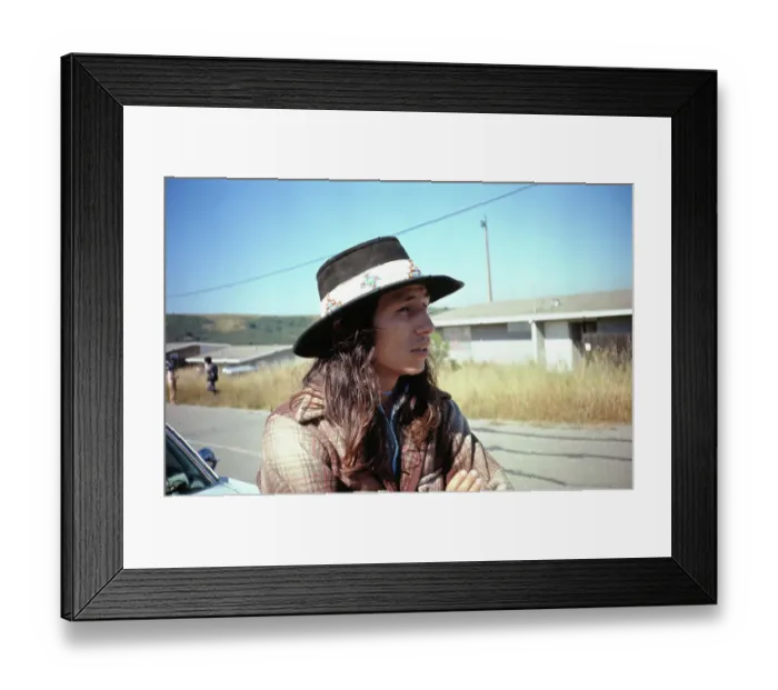 Framed Print : Native American Outdoors with Reporters Framed Print : Native American Outdoors with Reporters