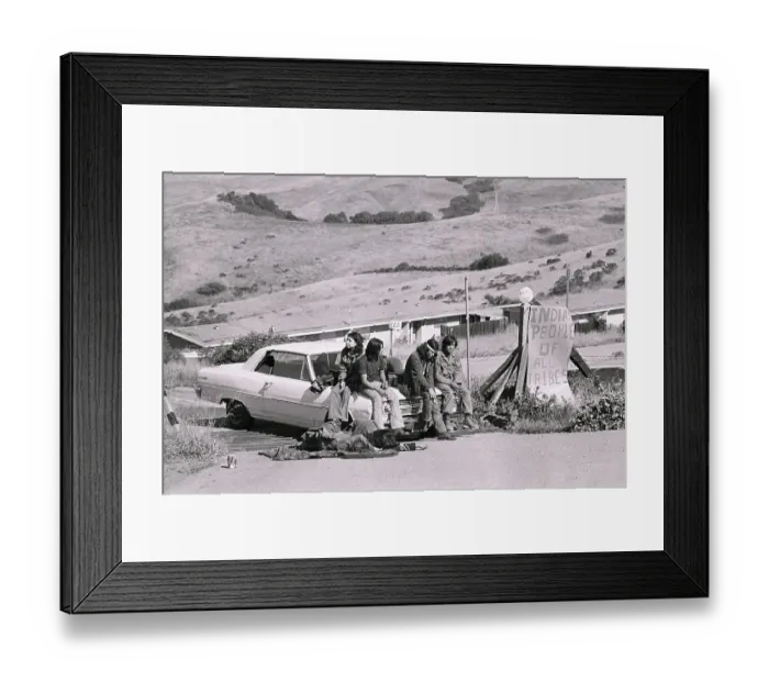 Framed Print : Indians Seated At Nike Site Framed Print : Indians Seated At Nike Site