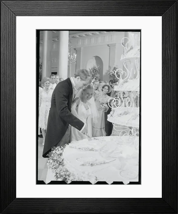 Framed Print : Tricia Nixon and Husband Cutting Wedding Cake Framed Print : Tricia Nixon and Husband Cutting Wedding Cake