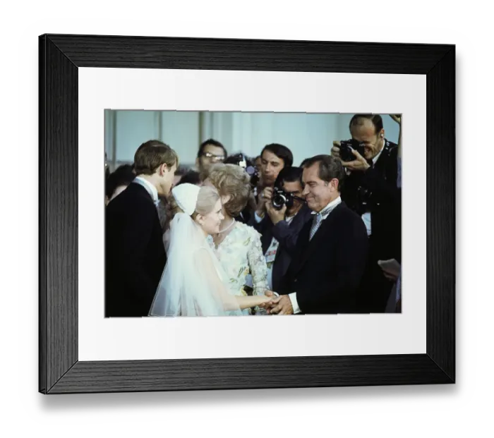 Framed Print : Richard Nixon Saying Goodbye to His Newlywed Daughter Framed Print : Richard Nixon Saying Goodbye to His Newlywed Daughter