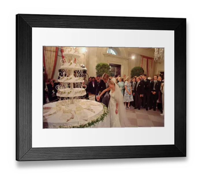 Framed Print : Edward Cox and Tricia Nixon Cutting Wedding Cake Framed Print : Edward Cox and Tricia Nixon Cutting Wedding Cake
