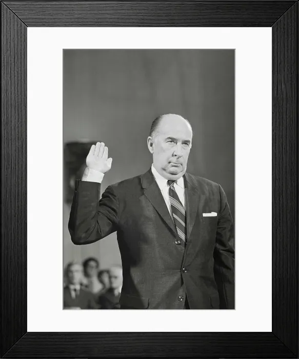 Framed Print : Attorney General John N. Mitchell at Senate Hearing Framed Print : Attorney General John N. Mitchell at Senate Hearing