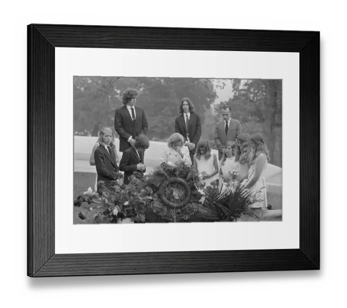 Framed Print : Kennedy Family Members and Friend at Robert F. Kennedy Grave Framed Print : Kennedy Family Members and Friend at Robert F. Kennedy Grave
