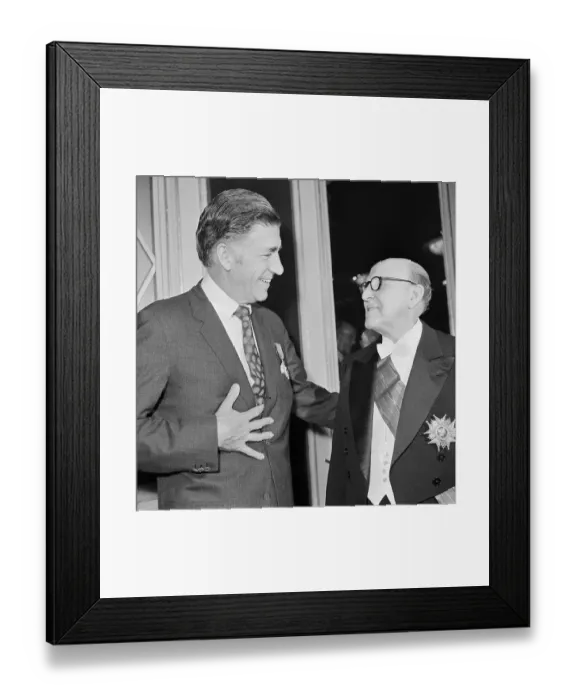 Framed Print : Marcel Dassault Chatting with Najeeb Halaby Framed Print : Marcel Dassault Chatting with Najeeb Halaby