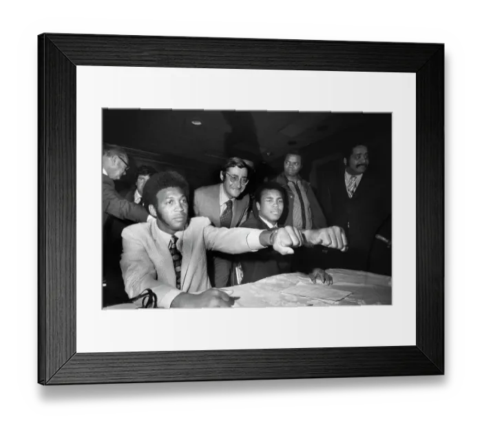 Framed Print : Muhammad Ali and Jimmy Ellis Comparing Fists Framed Print : Muhammad Ali and Jimmy Ellis Comparing Fists