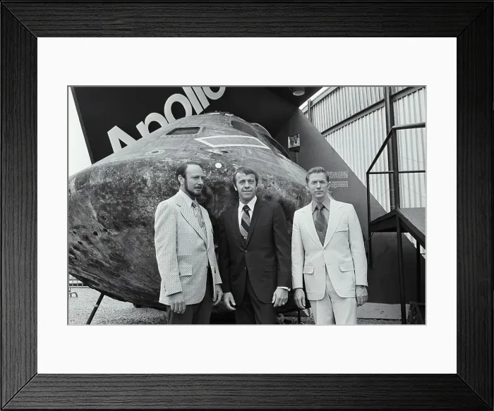 Framed Print : Astronauts Stand with Apollo 12 Module Framed Print : Astronauts Stand with Apollo 12 Module