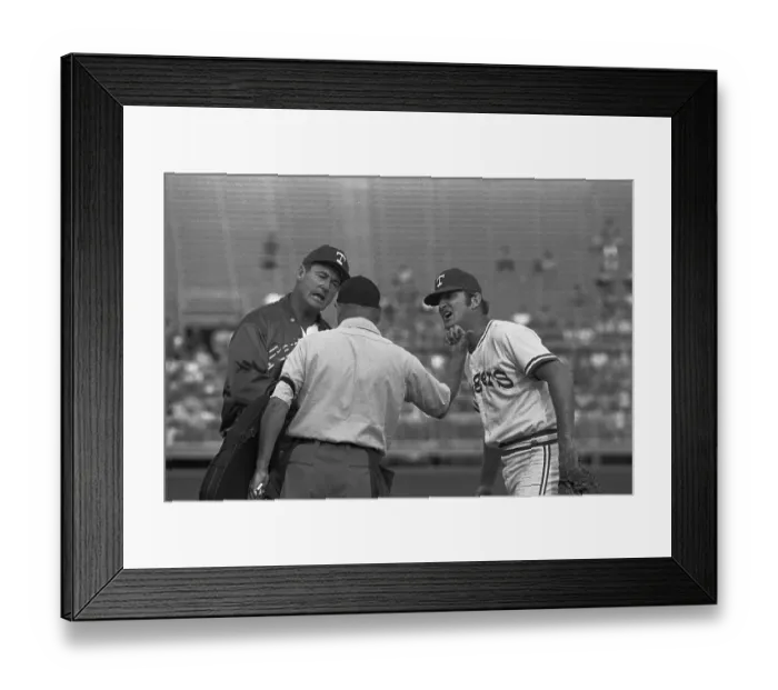 Framed Print : Ted Williams and Umpire Disputing over Play Framed Print : Ted Williams and Umpire Disputing over Play