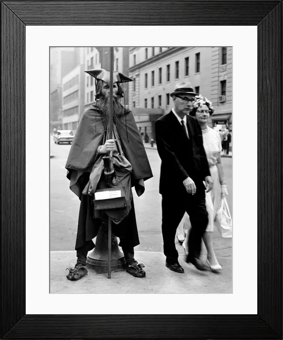 Framed Print : Moon Dog- New York Street Person Framed Print : Moon Dog- New York Street Person