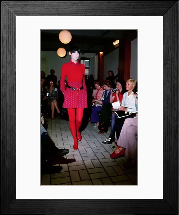 Framed Print : Peggy Moffit Modeling Minisweater and Shirtdress Framed Print : Peggy Moffit Modeling Minisweater and Shirtdress