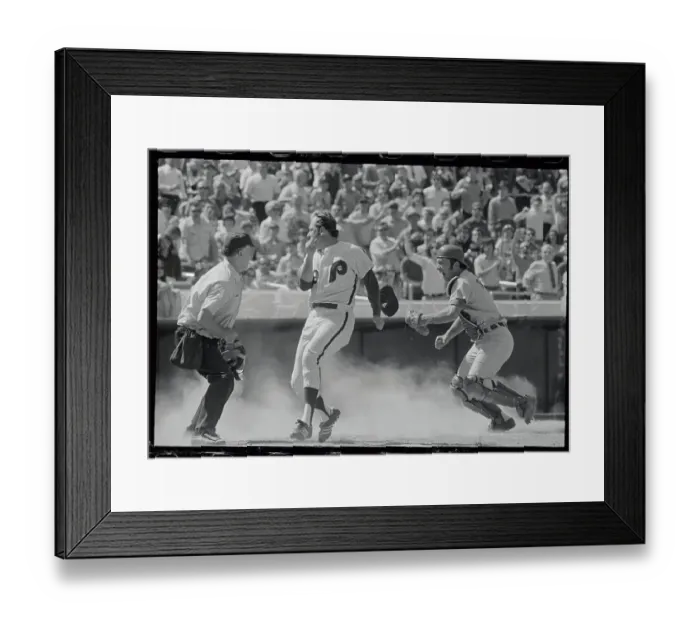 Framed Print : John Bench Tagging Runner Out Framed Print : John Bench Tagging Runner Out