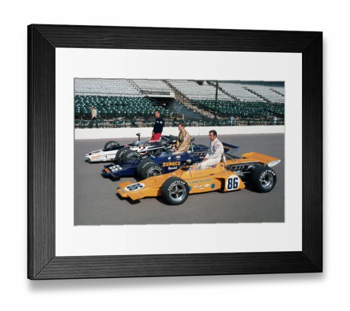Framed Print : Drivers with Race Cars Framed Print : Drivers with Race Cars