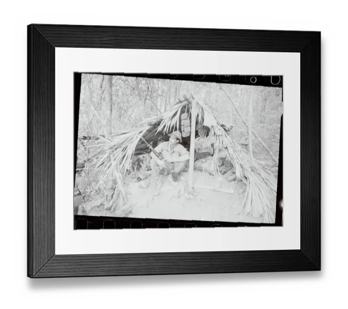 Framed Print : Soldier Seated in Shelter