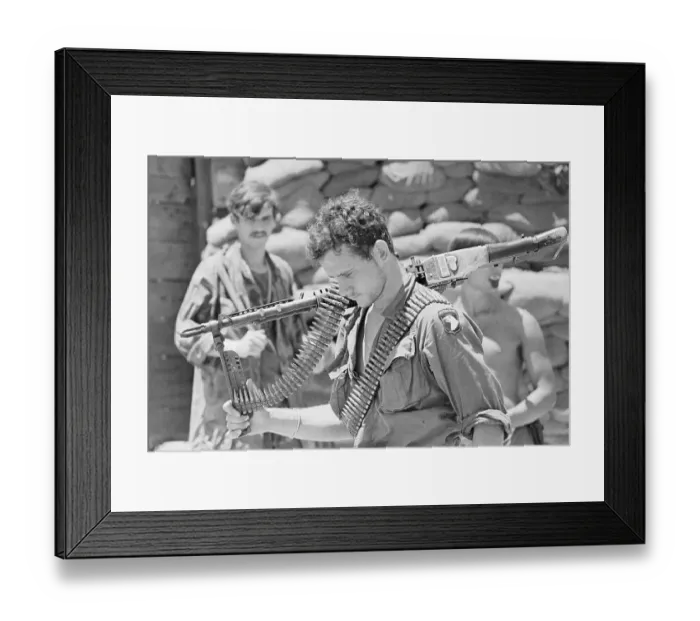 Framed Print : American Gi Holding Rifle On Shoulder Framed Print : American Gi Holding Rifle On Shoulder